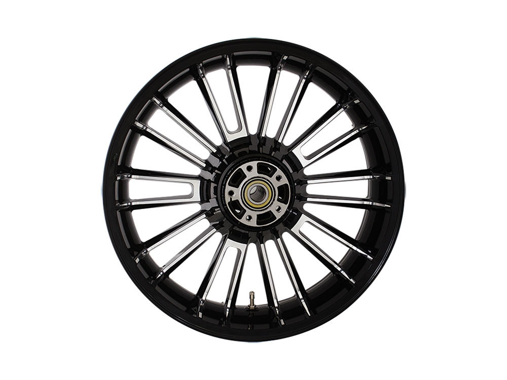 Coastal Moto 18in. x 5.50in. wide Atlantic 3D Wheel with Rear Hub – Black Cut. Fits Touring 2009up with ABS