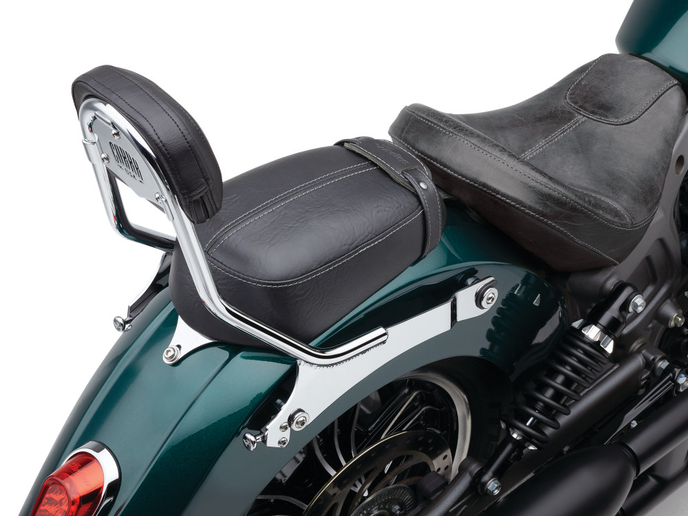 COBRA EXHAUST Quick Detachable Sissy Bar Kit – Chrome. Fits Scout 2015up with Solo Seat & Seperate Pillion Pad.