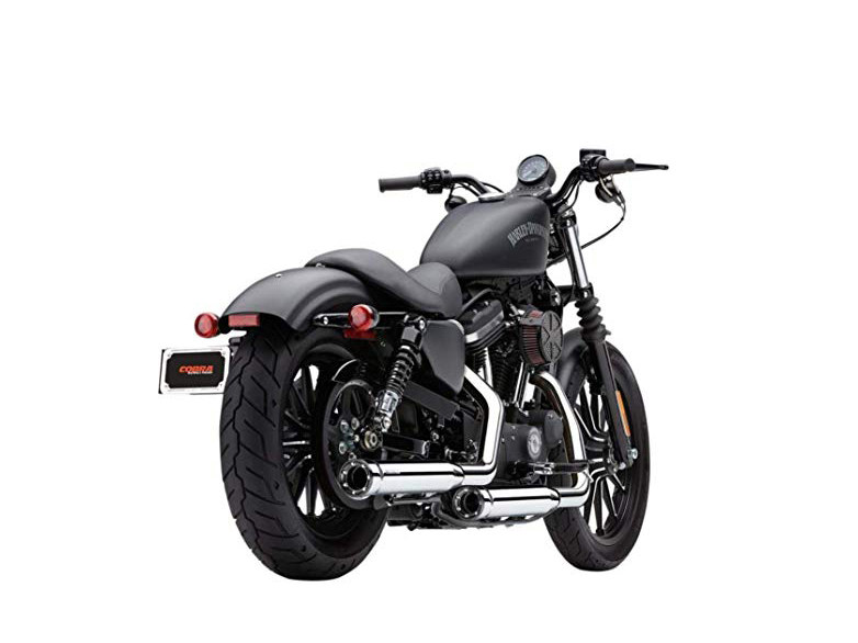 COBRA EXHAUST 3in. RPT Slip On Mufflers – Chrome with Black Tips. Fits Sportster 2014-2021