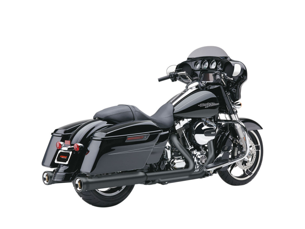 COBRA EXHAUST 4in. Neighbor Hater Slip-On Mufflers – Black. Fits Touring 2017up.