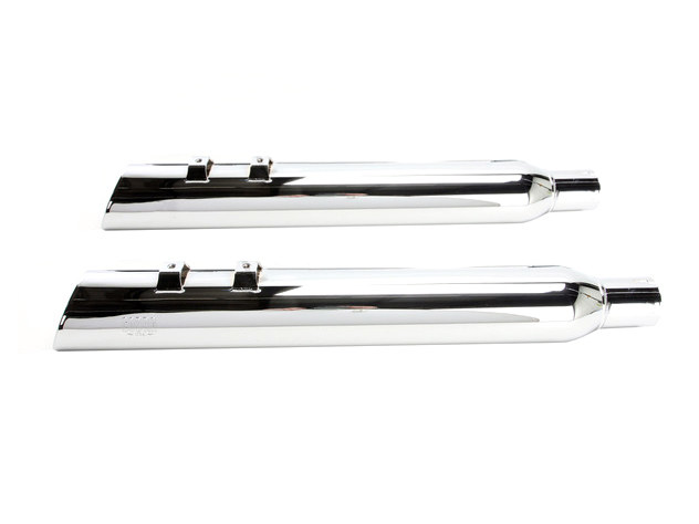 COBRA EXHAUST 4in. 909 Uppercut Slip-On Mufflers – Chrome. Fits Touring 2017up.