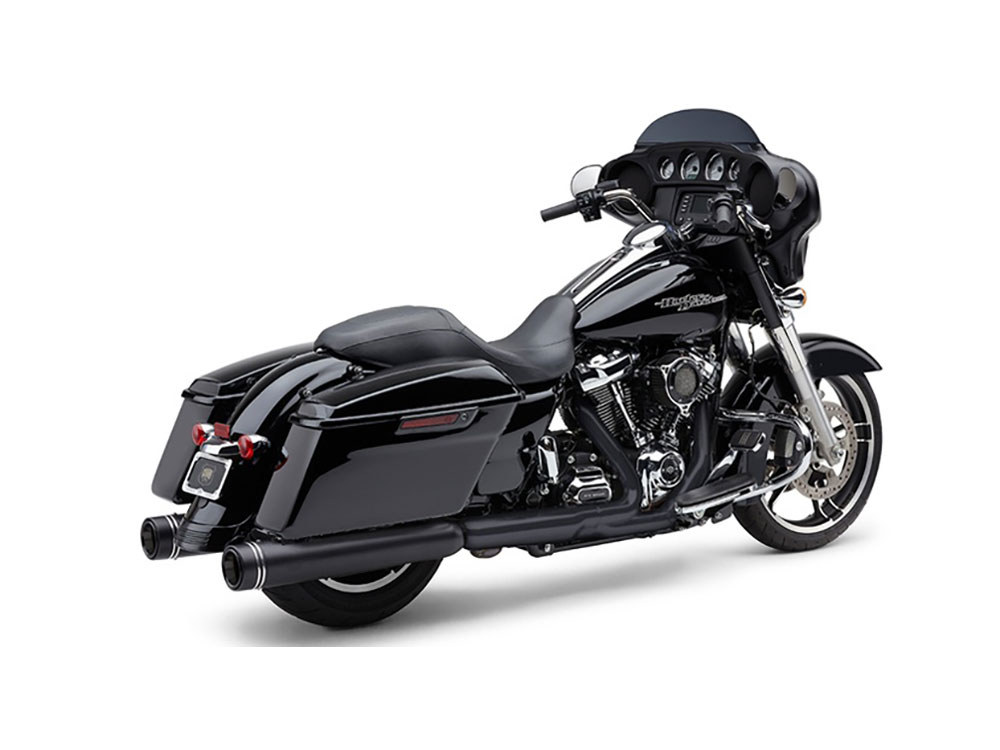COBRA EXHAUST 4-1/2in. Gen 2 Neighbor Hater Slip-On Mufflers – Black with Black End Caps. Fits Touring 2017up.