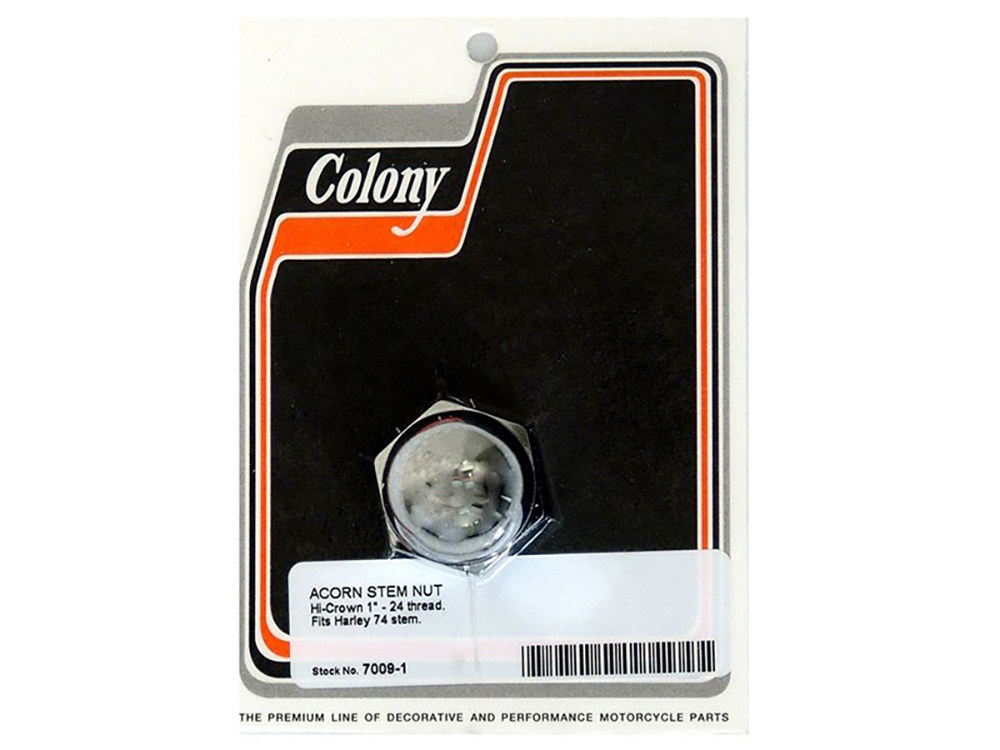 Colony Machine 1-24 Acorn Fork Stem Nut – Chrome.