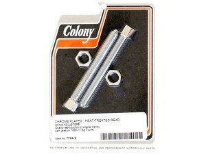 Colony Machine Rear Chain Adjusters – Chrome. Fits Big Twin 1936-1972. Colony Machine Rear Chain Adjusters – Chrome. Fits Big Twin 1936-1972.