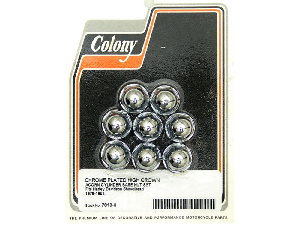 Cyl Base Nuts; BT%2778-84 Dome Chr