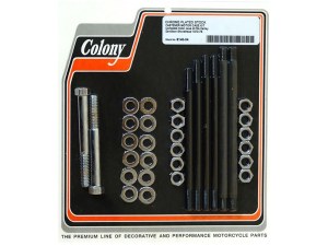 Colony Machine Stock Motor Case Stud, Bolt & Nut Kit – Chrome. Fits Shovel 1970-1978. Colony Machine Stock Motor Case Stud, Bolt & Nut Kit – Chrome. Fits Shovel 1970-1978.