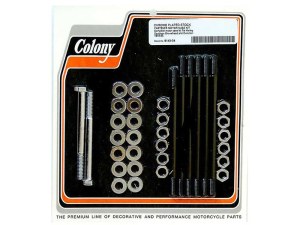 Colony Machine Stock Motor Case Stud, Bolt & Nut Kit – Chrome. Fits Shovel & Evo 1979-1995. Colony Machine Stock Motor Case Stud, Bolt & Nut Kit – Chrome. Fits Shovel & Evo 1979-1995.