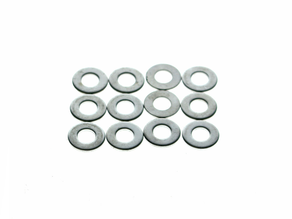 Colony Machine 1/4in. Flat Washers – Chrome. Pack 12.