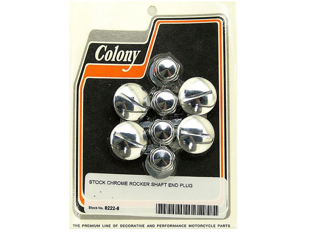 Colony Machine Rocker Shaft Plug Set. Fits Big Twin 1966-1970 & Sportster 1957-1970.
