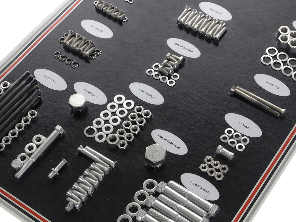 Colony Machine Complete Stock Hardware Kit – CAD Plated. Fits Big Twin 1948-1957 with Panhead Engine