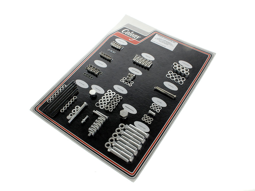 Colony Machine Complete Stock Hardware Kit – CAD Plated. Fits Big Twin 1948-1957 with Panhead Engine