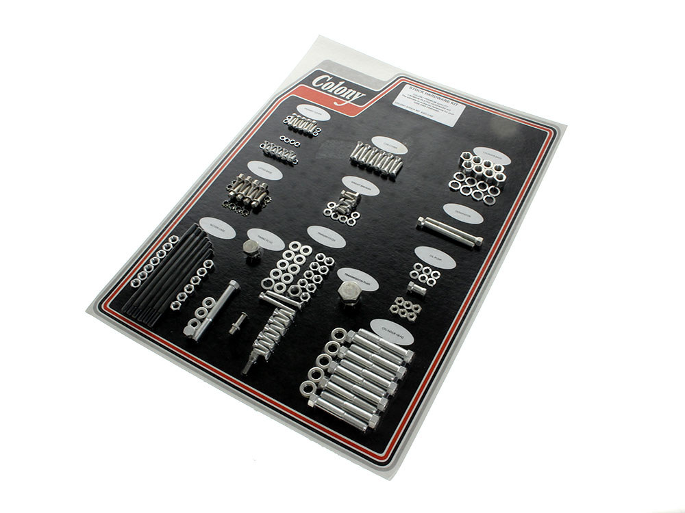 Colony Machine Complete Stock Hardware Kit – CAD Plated. Fits Big Twin 1958-1965 with Panhead Engine