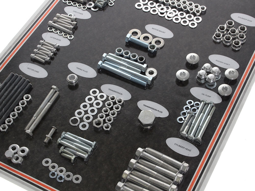 Colony Machine Complete Stock Hardware Kit – CAD Plated. Fits Big Twin 1981-1984 with Shovelhead  Engine