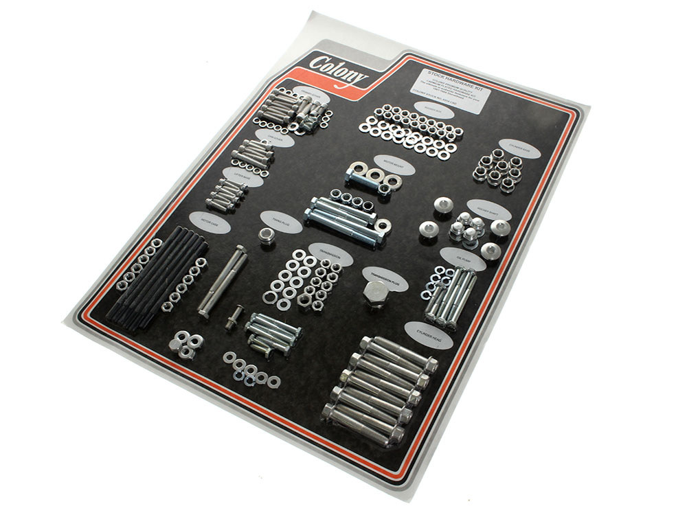 Colony Machine Complete Stock Hardware Kit – CAD Plated. Fits Big Twin 1981-1984 with Shovelhead  Engine