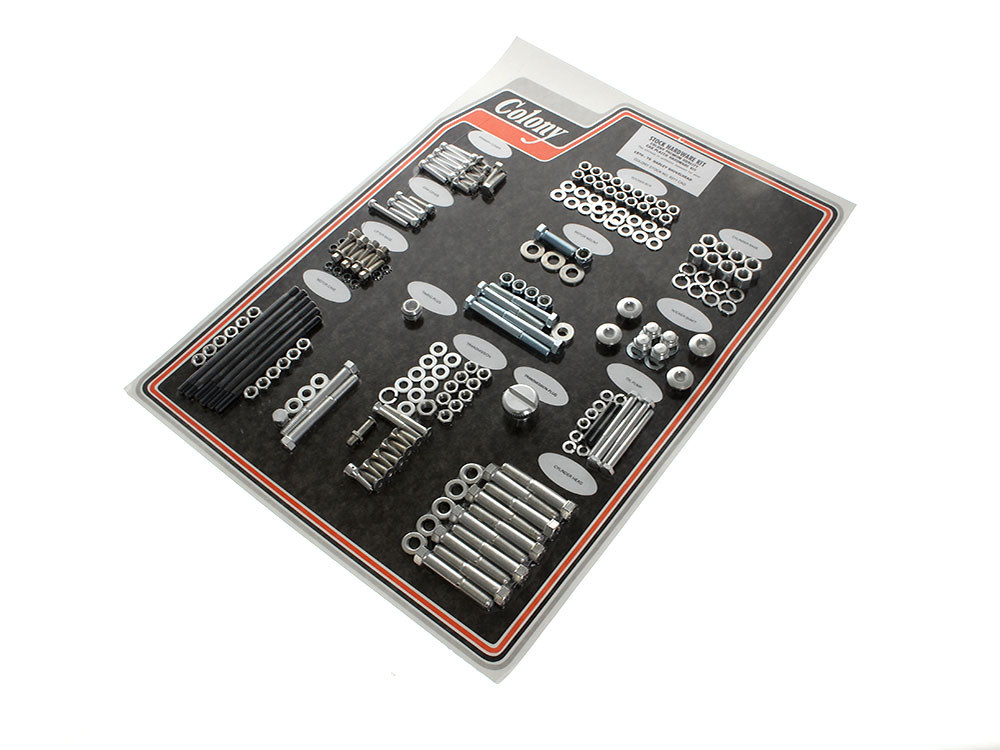 Colony Machine Complete Stock Hardware Kit – CAD Plated. Fits Big Twin 1970-1975 with Shovelhead  Engine