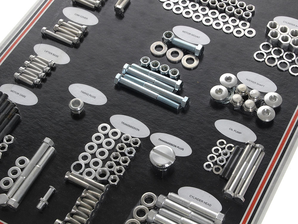 Colony Machine Complete Stock Hardware Kit – CAD Plated. Fits Big Twin 1976-1978 with Shovelhead  Engine