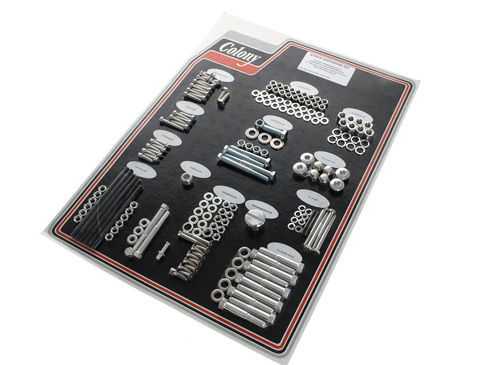 Colony Machine Complete Stock Hardware Kit – CAD Plated. Fits Big Twin 1976-1978 with Shovelhead  Engine