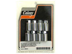 Colony Machine Hi-Torque Cylinder Base Nuts – Chrome. Fits Shovel & Pan 1948-1984. Colony Machine Hi-Torque Cylinder Base Nuts – Chrome. Fits Shovel & Pan 1948-1984.