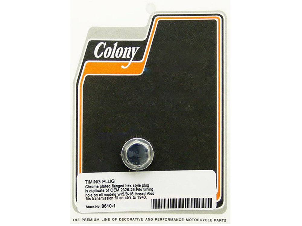 Colony Machine Timing / Oil Tank Plug – Chrome.