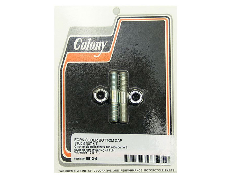 Colony Machine Lower Fork Stud & Nut Kit. Fits FL 1949-1977.