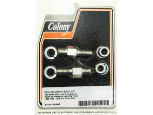 Colony Machine Coil Mount Stud Kit. Fits Big Twin 1956-1982. Colony Machine Coil Mount Stud Kit. Fits Big Twin 1956-1982.