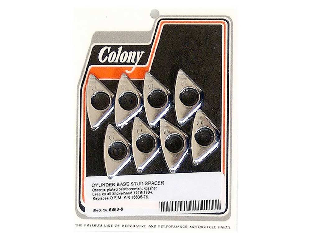 Colony Machine Cylinder Base Washers – Chrome. Fits Big Twin 1978-1984.