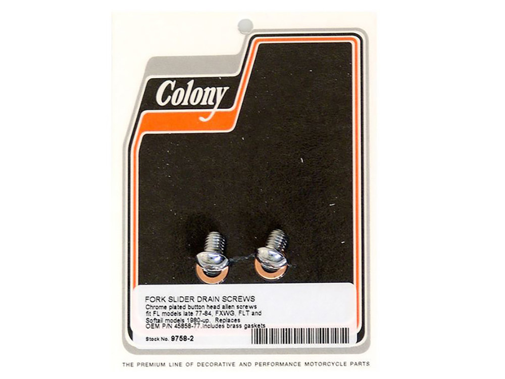 Fork Slider Drain Bolts; 41mm Tubes