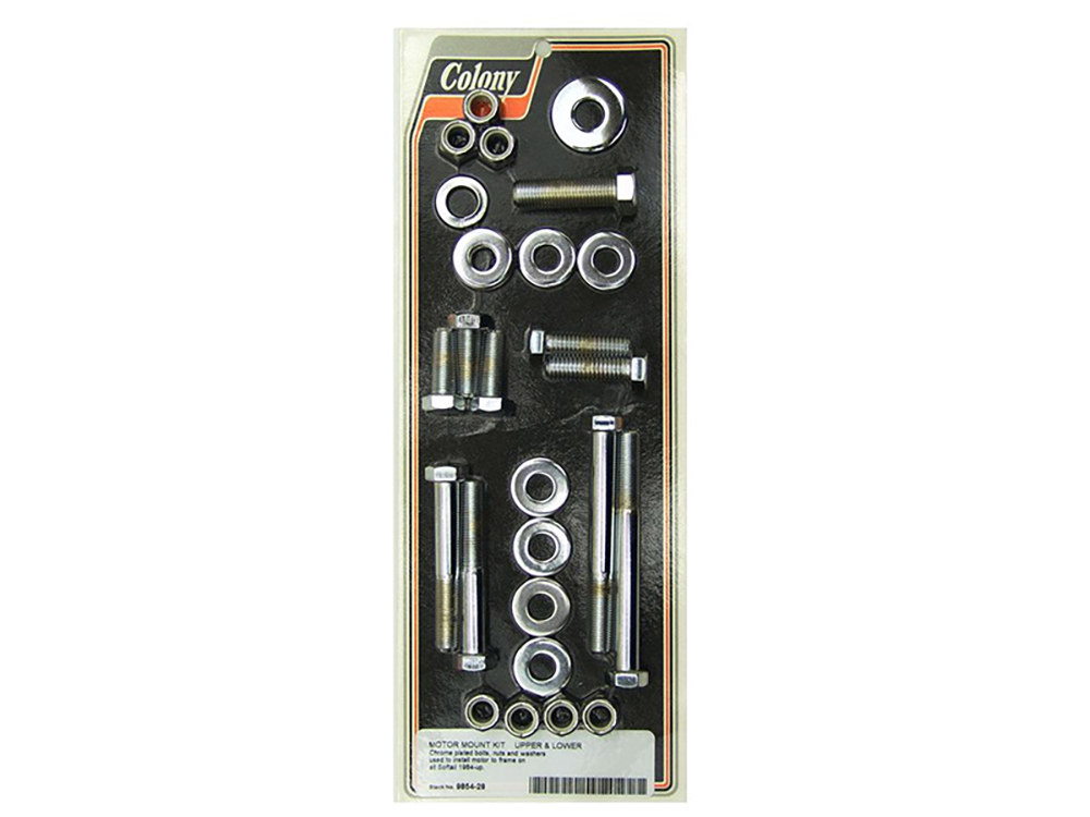 Colony Machine Engine Mount Bolt Kit – Chrome. Fits Softail 1984-1999.