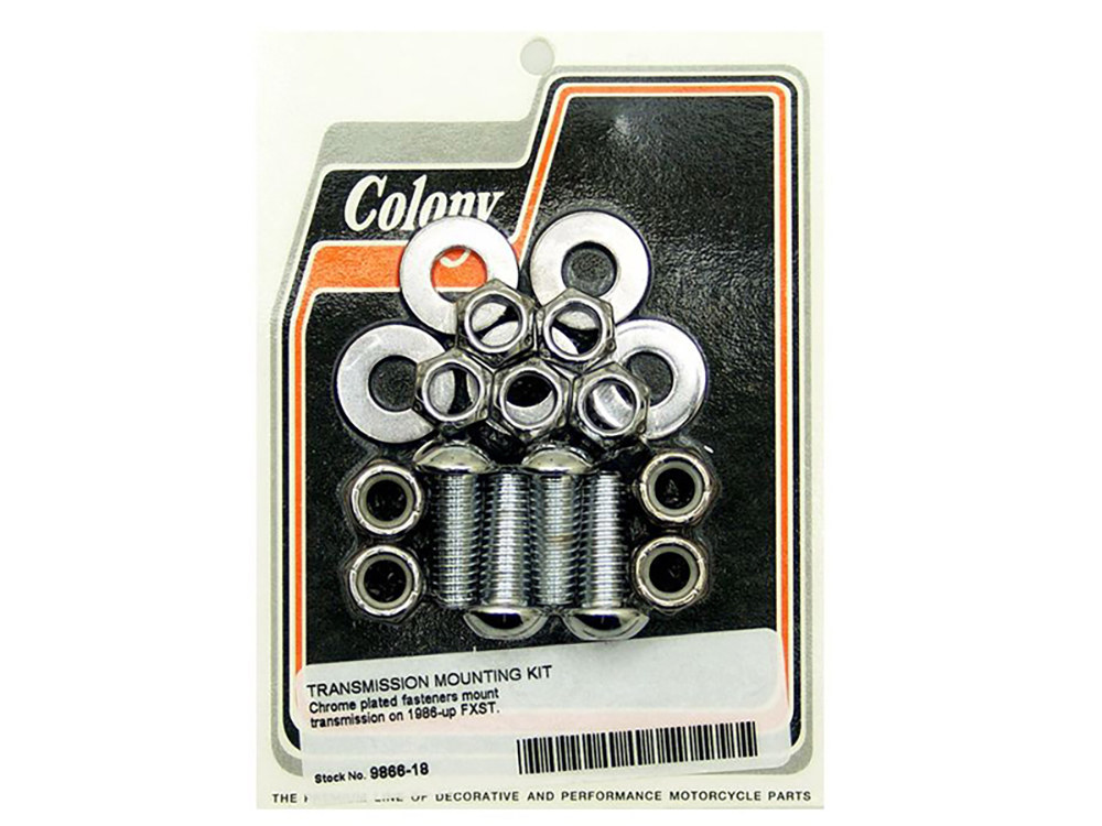 Colony Machine Transmission Mount Kit – Chrome. Fits Softail 1986-1999.