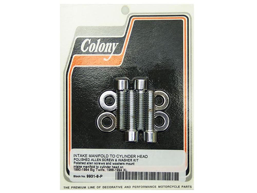 Colony Machine Intake Manifold Bolt Kit. Fits Big Twin 1990-1994 & Sportster 1988-1994 with CV Carburettor.