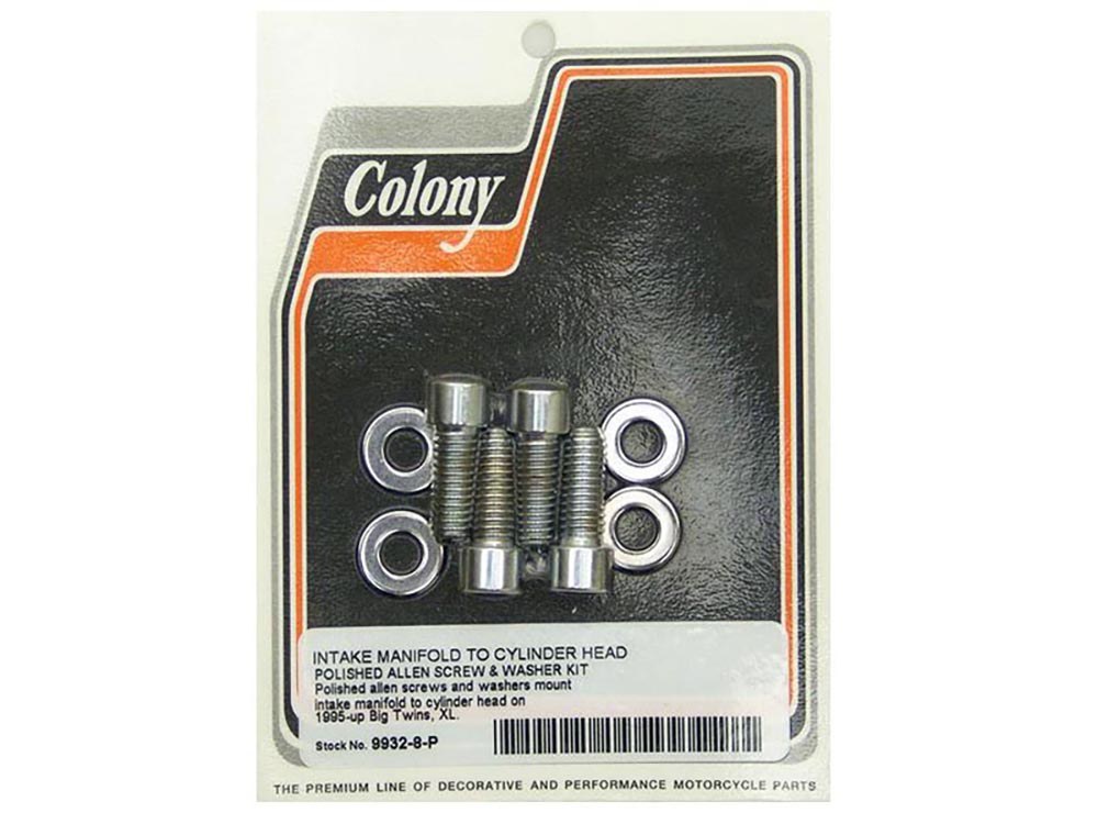 Colony Machine Intake Manifold Bolt Kit. Fits Big Twin & Sportster 1995-2006 with CV Carburettor.