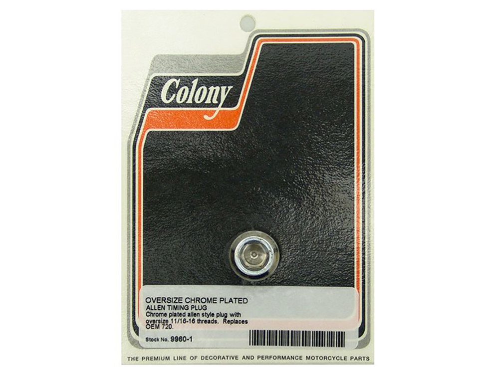 Colony Machine Oversize Allen Timing Plug – Chrome. Fits Big Twin 1970-1999.