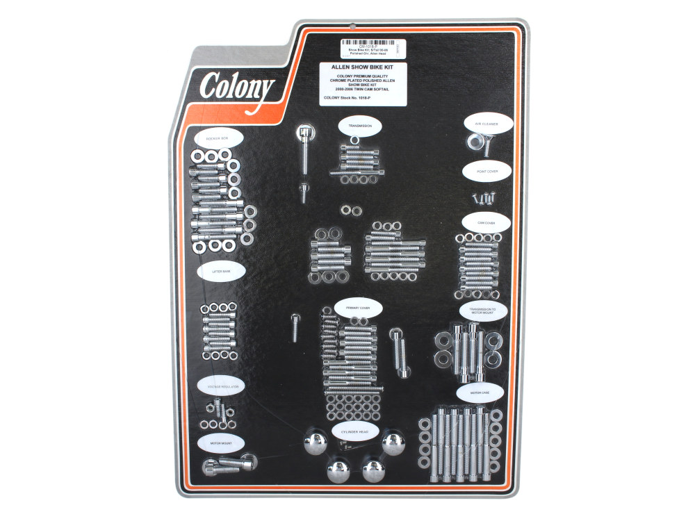 Colony Machine Polished Allen Head Show Bike Kit – Chrome. Fits Softail 2000-2006.