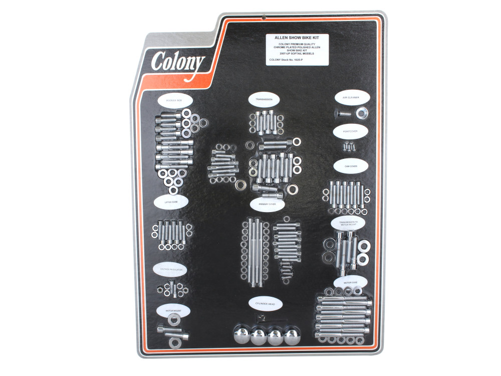 Colony Machine Polished Allen Head Show Bike Kit – Chrome. Fits Softail 2007-2017.