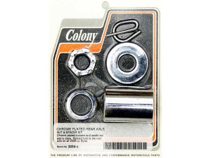 Colony Machine Rear Axle Spacer Kit – Chrome. Fits Dyna 2000-2005 Colony Machine Rear Axle Spacer Kit – Chrome. Fits Dyna 2000-2005