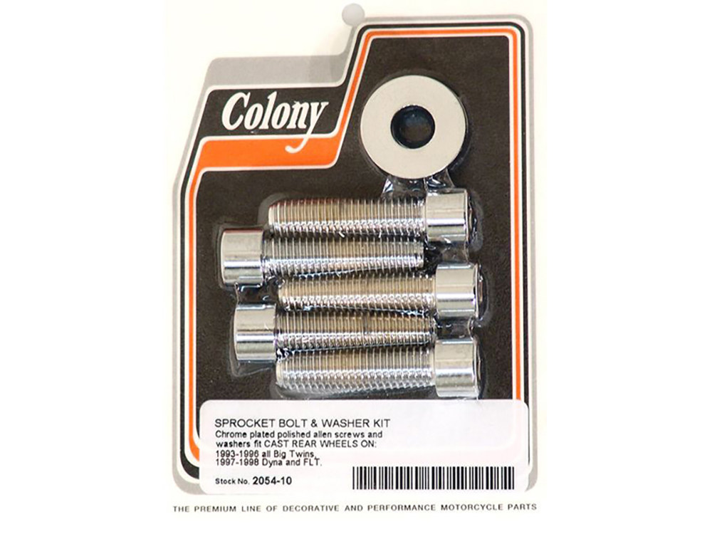 Colony Machine Rear Pulley or Sprocket Bolts – Chrome Allen Head. 7/16in.-14 x 1.75in.