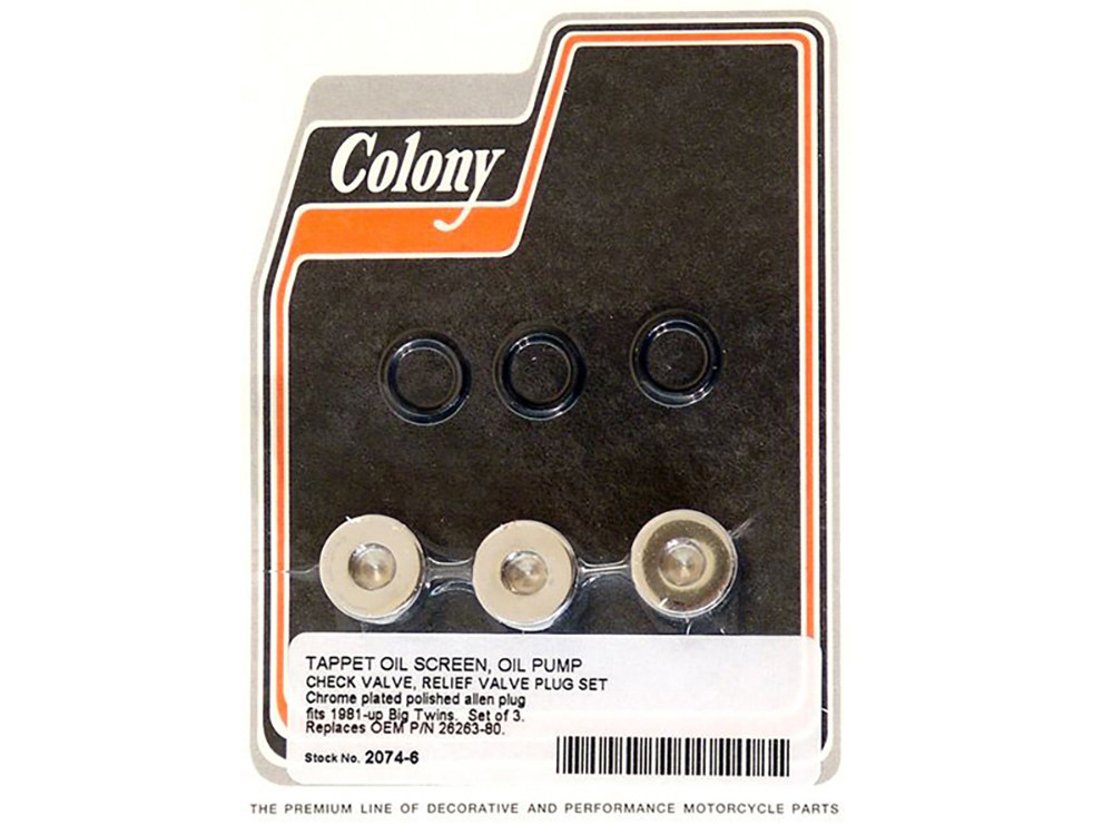 O/Pump Plugs; BT%2781-99 A/H