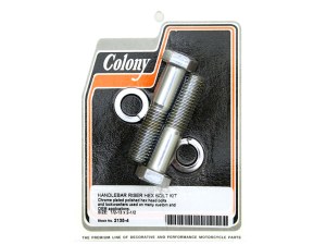 Colony Machine Hex Head 1/2-13 x 2-1/2in. Riser Bolts – Chrome. Colony Machine Hex Head 1/2-13 x 2-1/2in. Riser Bolts – Chrome.