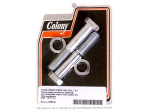 Colony Machine Hex Head 1/2-13 x 3in. Riser Bolts – Chrome. Colony Machine Hex Head 1/2-13 x 3in. Riser Bolts – Chrome.