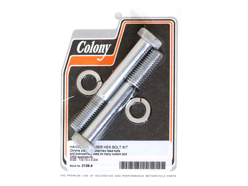 Colony Machine Hex Head 1/2-13 x 3-3/4in. Riser Bolts – Chrome.