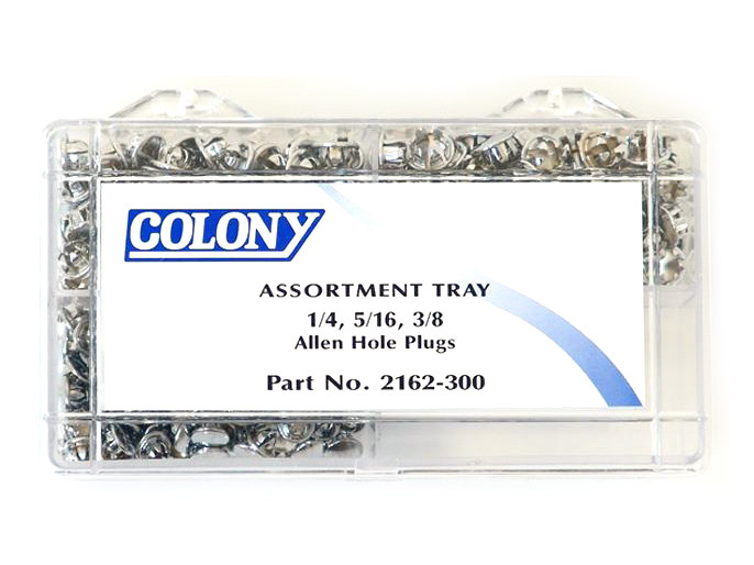 Colony Machine Assortment Tray of Plugs – Chrome. 300 pieces.