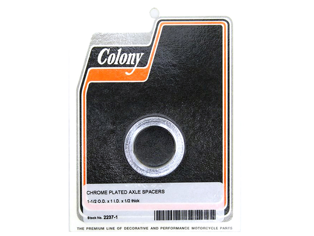 Colony Machine 1/2in. Thick x 1in. or 25mm Inside Diameter Axle Spacer – Chrome.