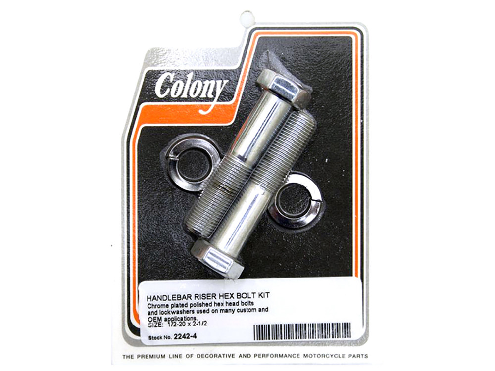 Colony Machine Hex Head 1/2-20 x 2-1/2in. Riser Bolts – Chrome.