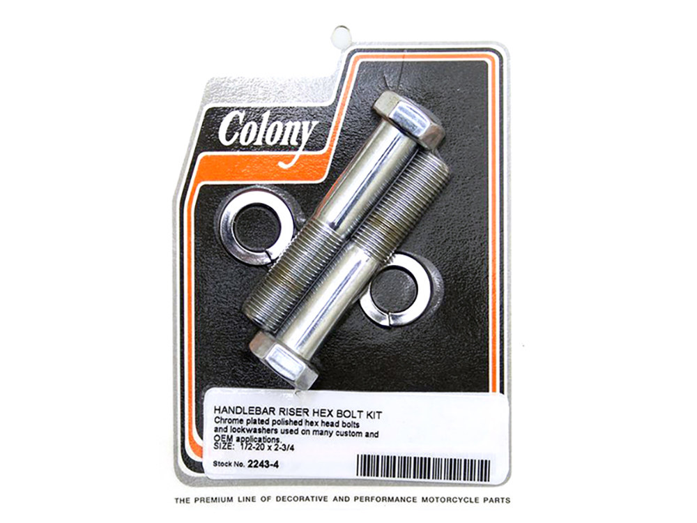 Riser Bolts; HH 1/2-20 x 2-3/4