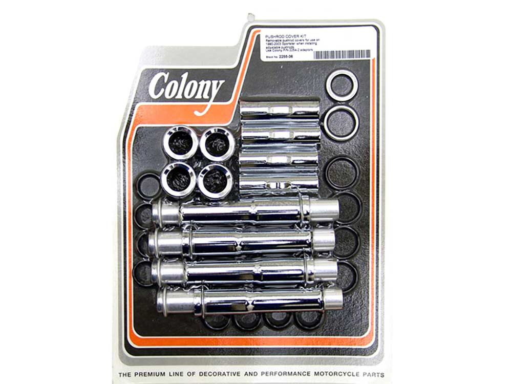 Colony Machine Pushrod Covers – Chrome. Fits Sportster 1991-2003.