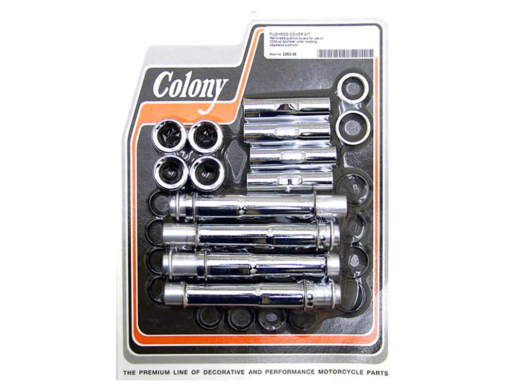 Colony Machine Pushrod Covers – Chrome. Fits Sportster 2004-2021