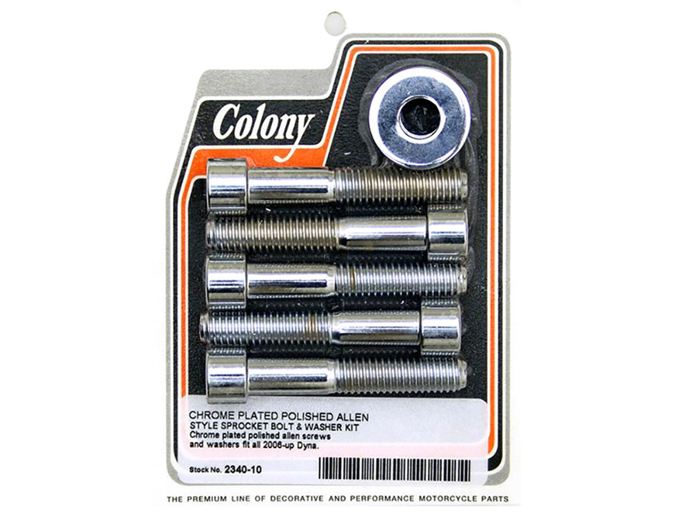 Colony Machine Rear Pulley or Sprocket Bolts – Chrome Allen Head. 7/16in.-14 x 2.50in.