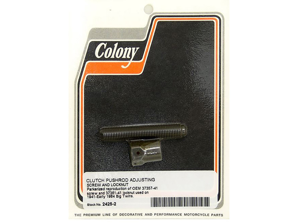 Colony Machine Clutch Pushrod Adjusting Screw & Lock Nut. Fits Big Twin 1941-1984.