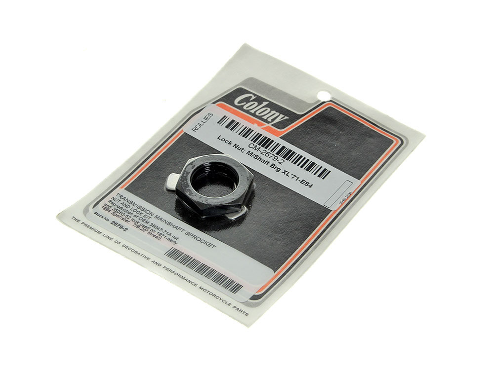 Colony Machine Transmission Mainshaft Bearing Lock Nut with Lockwasher. Fits Sportster 1971-1984