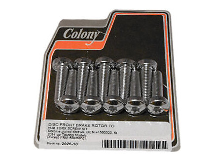 Colony Machine Front Disc Rotor Bolts – Pack of 10. Fits Touring 2014up with Traditional Hub Mount Discs.